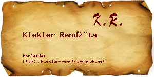 Klekler Renáta névjegykártya